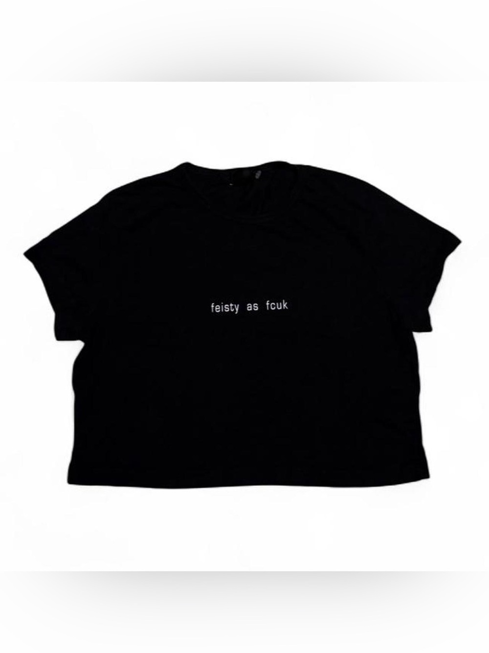 Y2K feisty as fcuk French Connection baby tee crop top shirt